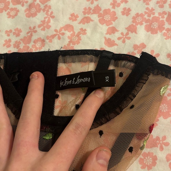 For Love and Lemons Cherry Underwire Bustier Lace Lingerie - Picture 4 of 4